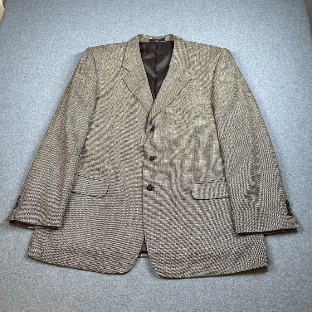 Antonio Panillo 46R Silk Wool Brown Blazer Textured 3Btn‎ Sport Coat